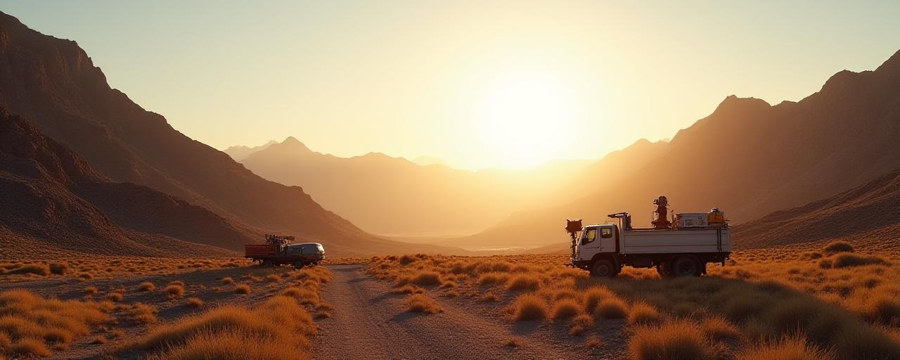 Panoramic view of a geological field site